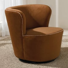 Brown Veni Upholstered Swivel Wingback Chair